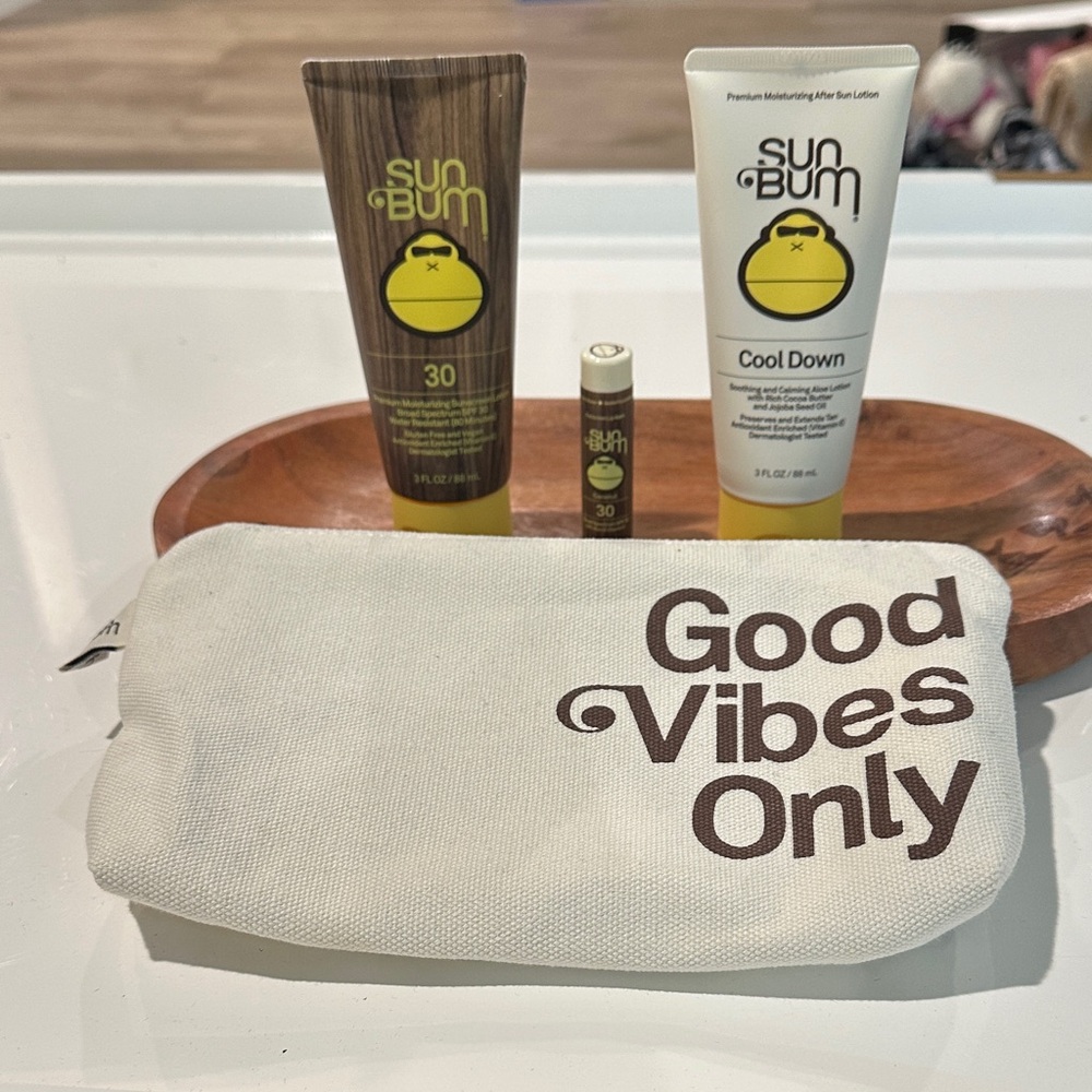 Sun Bum Skincare Set with Brown and Yellow Accents